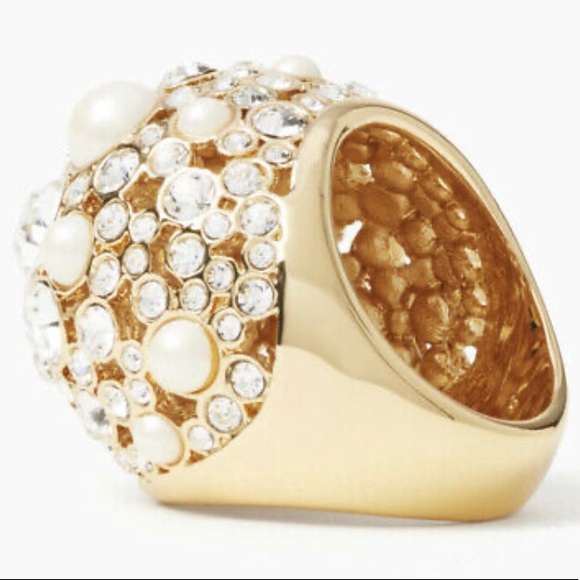 KATE SPADE Pick A Pearl Cocktail Statement Ring - Picture 3 of 5